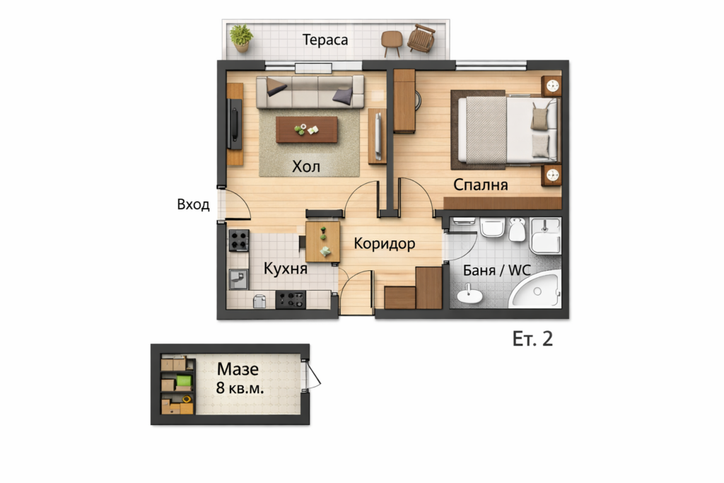 Двустаен апартамент, гр. София, ж.к. Надежда 2