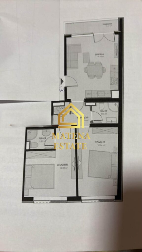 Тристаен апартамент за продажба в кв. Сухата река, София